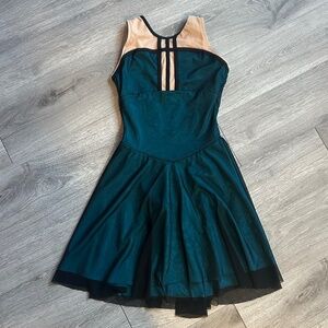 Teal Figure Skating Ice Dance Dress